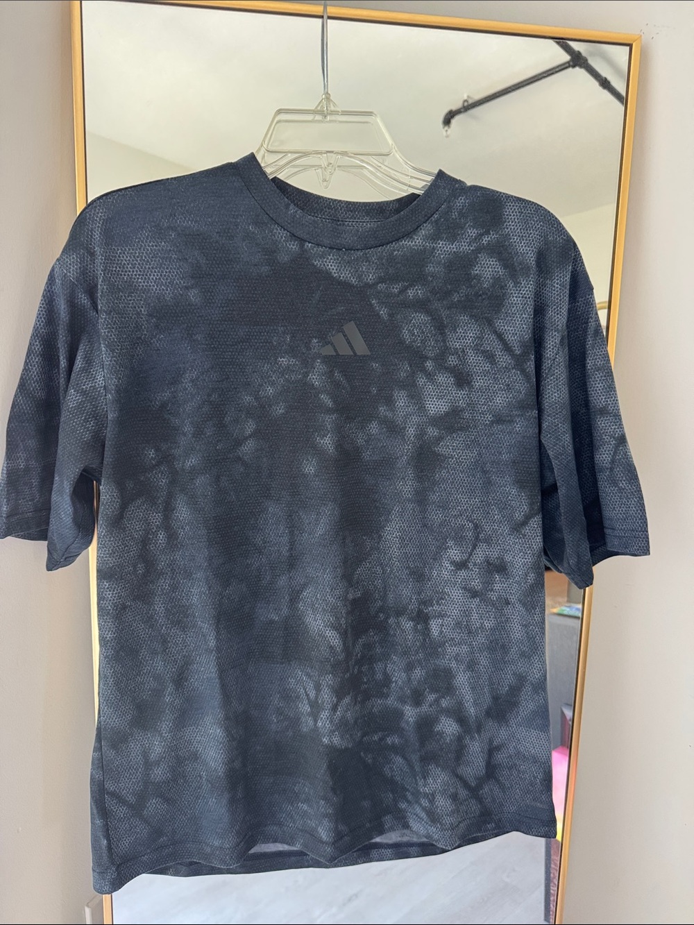 adidas Men's Dark Gray/Black Tie-Dye Crew Tee